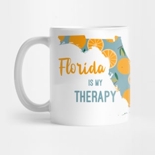 Florida is my Therapy Orange Fruit State Map Mug